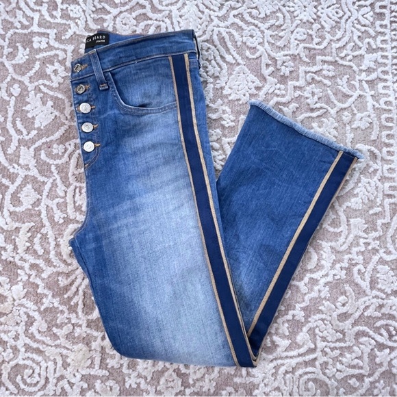 Veronica Beard Carolyn Tuxedo Stripe 10” Baby Boot Jeans - Picture 5 of 13